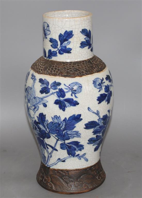 A Chinese crackleglaze vase, height 41cm